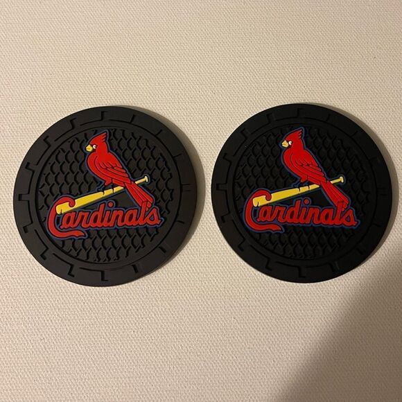 MLB St Louis Cardinals car cup Coasters in black Set of 2 NWT - Picture 4 of 7